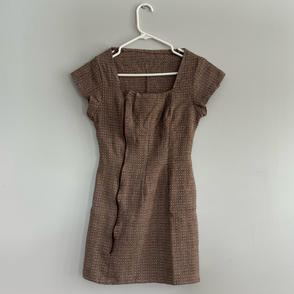 Brown wool minidress